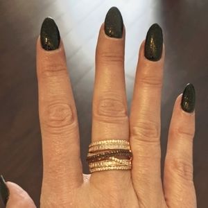 New: faux rose gold ring with brown and clear crystals